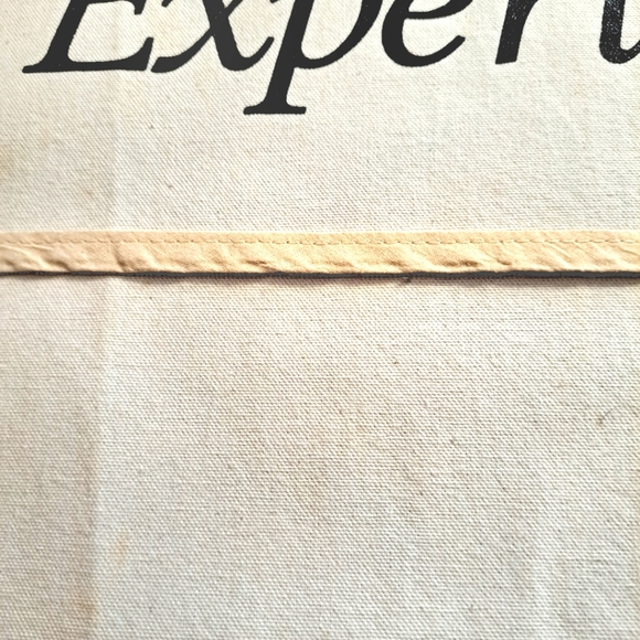 Vtg Innova Full Size Apron "The "Expert"  Off White Tie Back  28" Made In USA - Picture 5 of 6